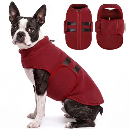 Image of Queenmore Large Dog Sweater,Fleece French Bulldog Sweater with Leash Hole