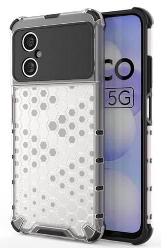 Image of Prime Retail Hard PC Back Case Cover for Poco M4 5G Anti Slip Ultra Thin Shockproof Reinforced Corners (Polycarbonate|Transparent)