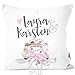 MoonWorks® personalisierbare Kissen-Hülle zur Hochzeit,Hochzeitskissen Auto Hochzeitsgeschenk Geldgeschenk Kissenhülle mit Schleife mit Schleife 40cm x 40cm