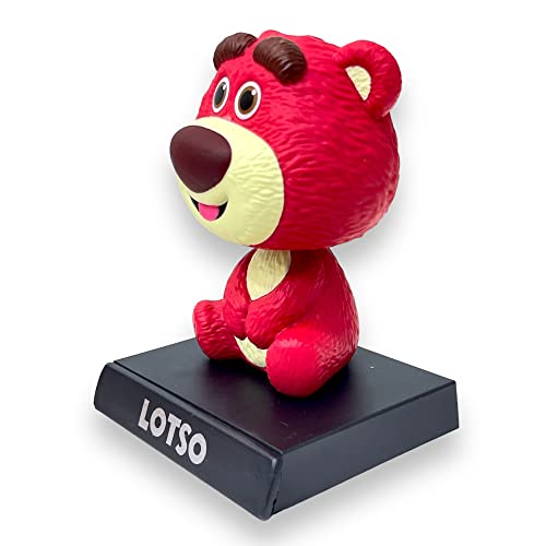 Image of AUGEN Super Hero Lotso Action Figure Limited Edition Lots-o'-Huggin' Bear Bobblehead with Mobile Holder for Car Dashboard, Office Desk & Study Table (Pack of 1)