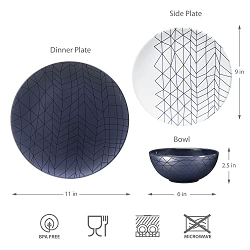 Bzyoo BZ-SLSPS120 12 Piece Melamine Dinnerware Set thumb #4