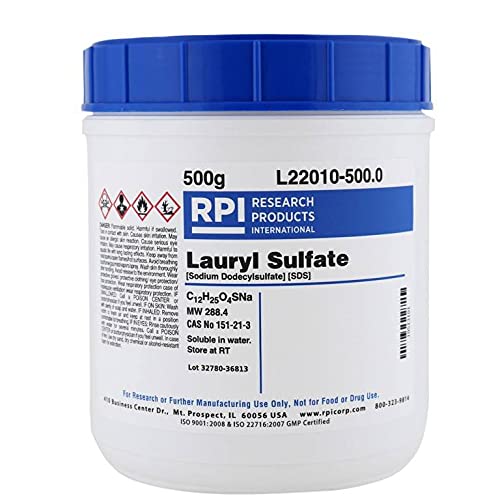 Research Products International SDS [Sodium dodecylsulfate] [Lauryl sulfate], Powder, 500 Grams - RPI