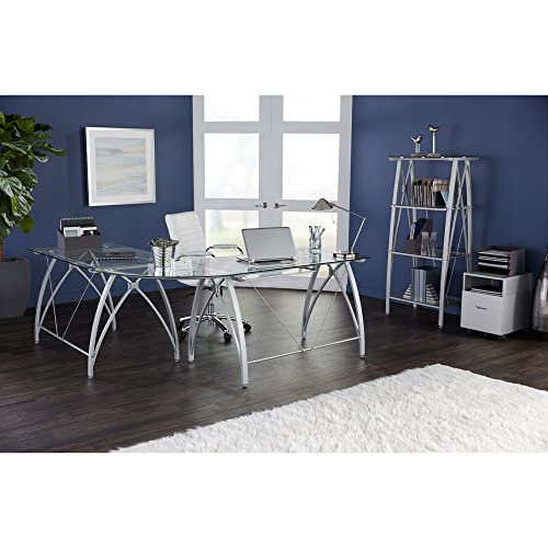 Realspace HM-2500 ® Vista 60"H 4-Shelf Glass/Metal Bookcase thumb #4