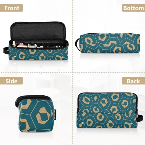 Bolsa de viaje para herramientas de cabello y alfombrilla resistente al calor organizador para planchas, rizadores y más con diseño geométrico abstracto y estampado leopardo miniatura 5
