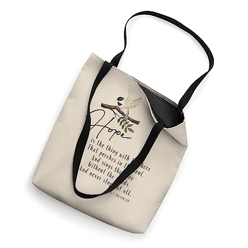 Emily Dickinson Hope is The Thing With Feathers Bird Poetry Tote Bag miniatura 2