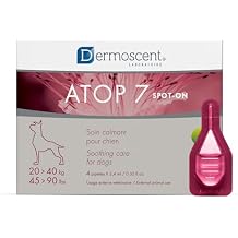 Dermoscent ATOP 7 spot-on - Large Dogs 45-90 lbs - Soothing Care for Sensitive, Dry and Itchy Skin or Allergy Prone Skin - Natural Ingredients - 4 pipettes