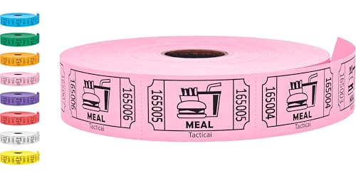 Image of Tacticai 1000 Food & Meal Raffle Tickets, Single Roll, Pink