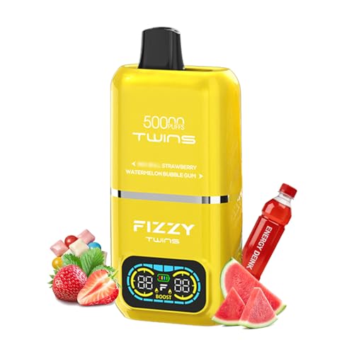�y�V����2in1�zFizzy Twins 50000�� �g���̂ēd�q�^�o�R �f���A���t���[�o�[ 50ml �X�}�[�gOLED��� 850mAh ���b�V���R�C�� �G�R/�^�[�{���[�h�ؑ� �^�C�vC�[�d �x�C�v�m���j�R�`�� (���b�h�u�� �X�g���x���[& WATER