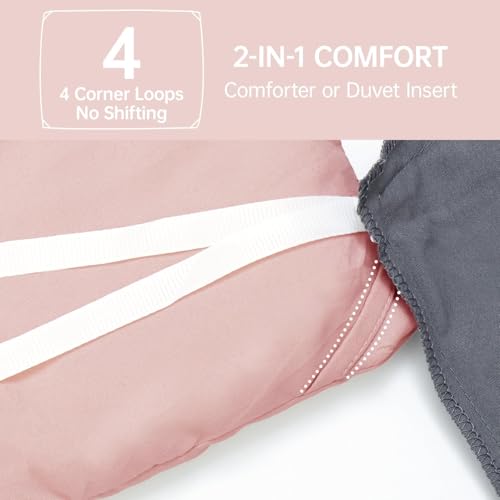 Image of MUXHOMO Twin /Twin XL Comforter Set, All Season Ultra Soft Down Alternative Bedding - 2 Piece Lightweight Bed Set Includes 1 Comforter (68 inchx88 inch) and 1 Pillow Shams (20 inchx26 inch), Rose Gold