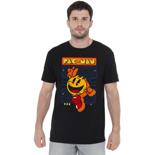 Cotton Soul Pacman Retro Unisex T Shirt, Black, XXX-Large