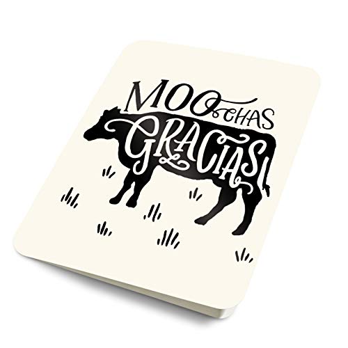 Image of Artisan Blank Note Cards by Studio Oh! - MOOchas Gracias - Pack of 8 - 4.25 inch x 5.5 inch Printed Textured Art Paper Embellished with Foil Stamping Cards and Envelopes