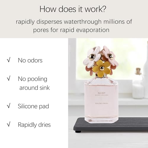 Image of NiuYichee 2 PCS Water Absorbent diatomite Coasters, 9.5 inch x 4 inch Water Absorbing Stone Tray for Sink, Stone Drying mat for Kitchen Counter, Stone soap Tray Used for Hand Soaps & toiletries & Plants