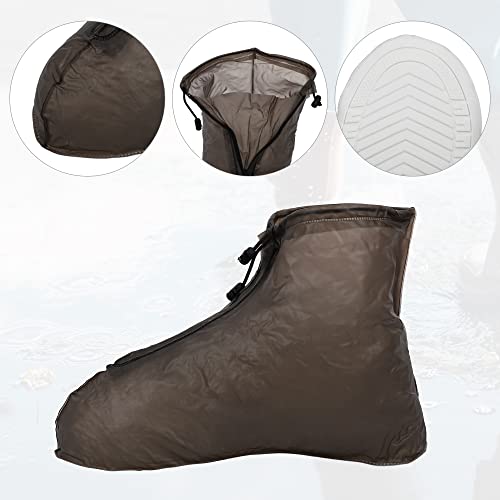 Cubrecalzados impermeables VOCOSTE, unisex, reutilizables, altura tobillo, antideslizantes, color café, talla XL miniatura 3