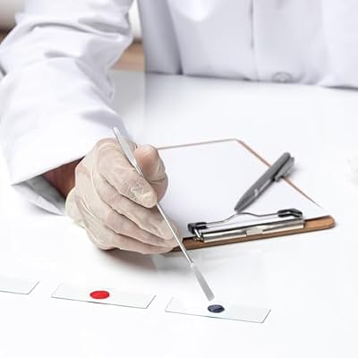 2PCS Stainless Steel Lab Laboratory Mini Double-Ended Spatula Micro Square/Round End Spatula, 6.2