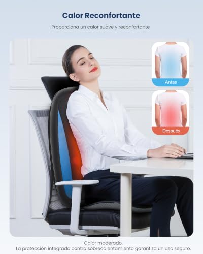 Miniatura 3 de Comfier Cojín De Masaje Con Función De Calor, Calefacción Del Asiento De Masaje Por Vibración Cojín Del Asiento Masajeador De Espalda Regalos