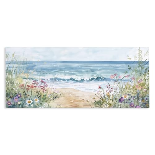 Stupell Industries 'Wildflower Seascape Beach'| Canvas Art