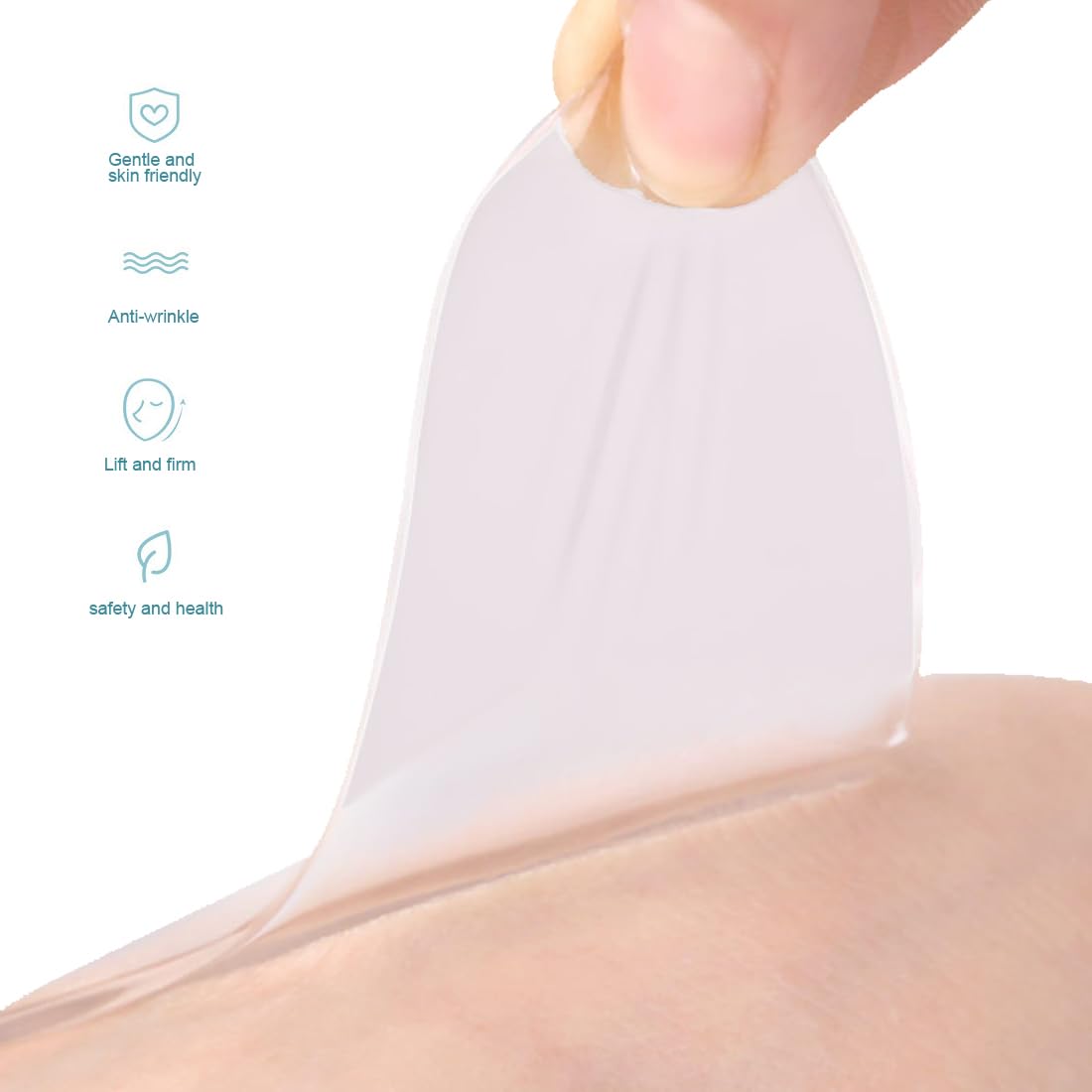1 Pezzi Petto Antirughe Pads, Pad Antirughe Petto, Patch Rughe Petto a Forma di Cuore, Imbottitura Toracica in Silicone, Riutilizzabile Cuscinetti Antirughe Sul Petto, Patch per Scollatura Notturna