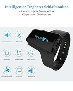 Saturazione Ossigeno da Dito, 72 ore di Autonomia della Batteria Pulsossimetro da Dito con Allarme a Vibrazione per Apnea Notturna, Pulsossimetro Bluetooth da polso