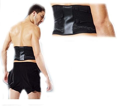 Belt Lumbar Back Waist Support Brace Double Banded Adjustable Pad,black,