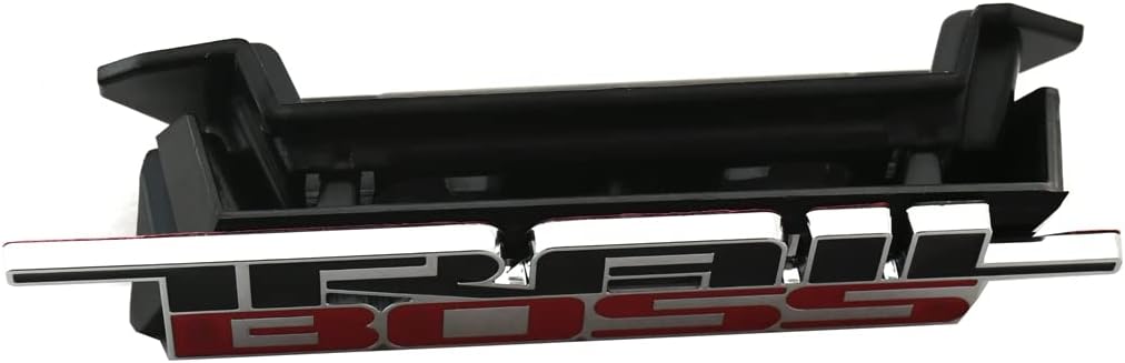 New 2019-2021 Trail Boss Grille Emblem 3D Badge Nameplate Decal Replacement for Chevy Silverado 1500 2500 HD (Black/Red)