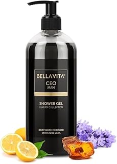 B.ella.vi.ta. CEO Man Luxury Shower Gel with Aloe Vera, Citrus and Amber Fragrance, 500ml