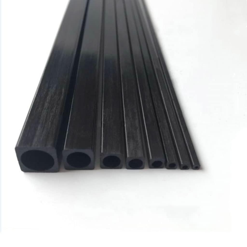 4 szt. Kwadratowa rura z włókna węglowego 500 mm o wysokiej wytrzymałości, lekka rama DIY, ramię podwozia latawca(10x10x8.5mmx500mm)