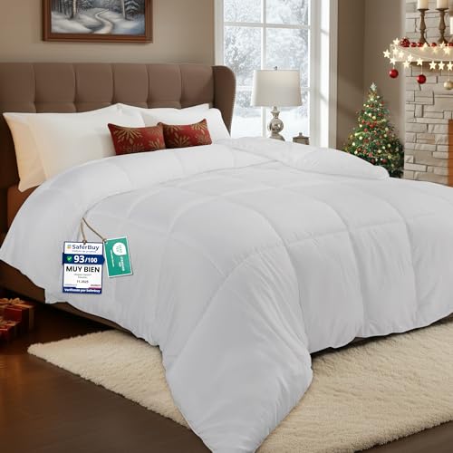 Utopia Bedding Edredón Acolchado 220x240 cm, Edredon Cama 135/150, Verano Relleno Nórdico 200 gr/m² en 100% Suave Microfibra (Blanco)