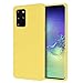 Produktbild KSHOP Hülle für Samsung Galaxy S20 Plus 5G Flüssige Silikon Ultradünn TPU + inbegriffen Panzerglas Handyhülle Kratzer/Staubdichte Elegante Schutzhülle - Gelb