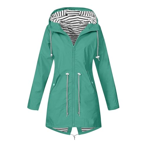 OIOLOYJM Yellow Rain Jacket Womens Waterproof with Hood Light Weight Jackets for Women Casual Fall Winter Plus Size Raincoat