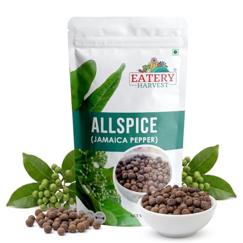 Image of EATERY HARVEST by Saipro Whole Allspice 100 gm, Allspice has flavor of all spices like Clove, Cinnamon, Nutmeg, Mace, Black pepper, best for Caribbean cuisine| Shital Chini| Kabab Chini | Piper Cubeba Linn Cubeb Berries Jamaica Pepper For Seasoning Vegetables, Fruits