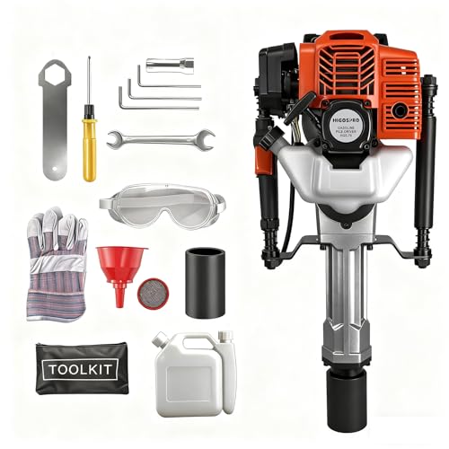 1900W 2-Stroke 52cc Gas T Post Driver with 2 Sleeves