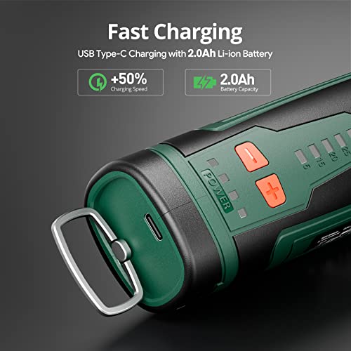 DEPSTECH Cordless Rotary Tool, 2.0 Ah 8V Rechargeable Multi Tool Kit 5 Speed 30000RPM, 127Pcs Accessories Set, Power Tools Carving, Cutting, Sanding, Drilling, Polishing and DIY Crafts-DC08, Green 4 DEPSTECH Cordless Rotary Tool, 2.0 Ah 8V Rechargeable Multi Tool Kit 5 Speed 30000RPM, 127Pcs Accessories Set, Power Tools Carving, Cutting, Sanding, Drilling, Polishing and DIY Crafts-DC08, Green - Image 4