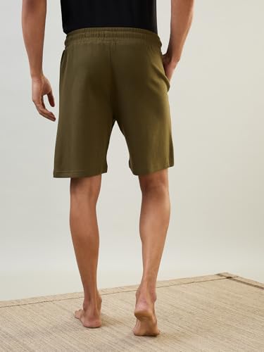 Image of SleepZ by Raymond Men Regular Fit Solid Pattern Cotton Polyester Blend Shorts