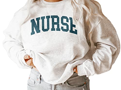 Nurse Sweatshirt, Registered Nurse, New Future Nurse Gift Idea, Nursing School Student Grad, RN LPN, Nurse Life, Comfy Unisex Crewneck Ash Grey4
