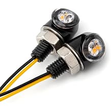 8mm Mini Motorcycle LED Turn Signal Light DRL Aluminium Indicator Front Rear Light Tail Brake Lamp For Cafe Racer Bobber Chopper Black
