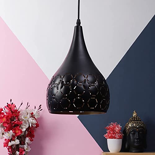 Image of GreyWings Modern Black Dome Laser Cut Hanging Pendant Light for Ceiling - Aluminium, Drop, Antique Decor,(Bulb is not Included) Big Pack of 1