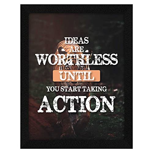 ArtX Paper Motivational Quote Start Taking Action Wall Frame Art Painting, Multicolor, Motivational, 10 X 13 Inches, Set of 1