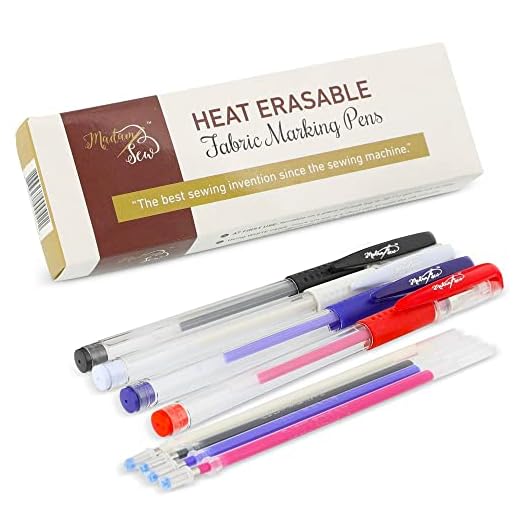 Madam Sew Heat Erasable Fabric Marking Pens with 4 Refills for Quilting, Sewing and Dressmaking (4 Piece Set)