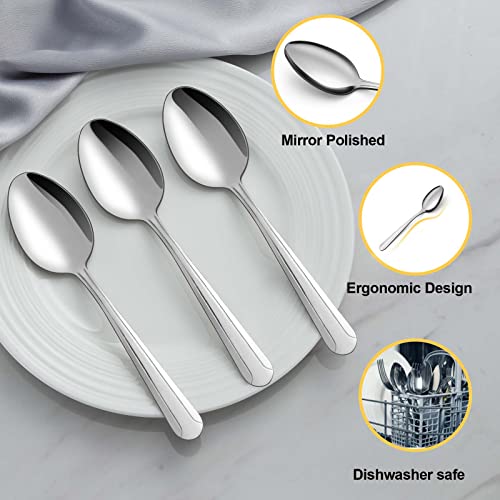 image for BEWOS 24 Pieces Tea Spoons Set, 6.2 Inches Stainless Steel Teaspoons S