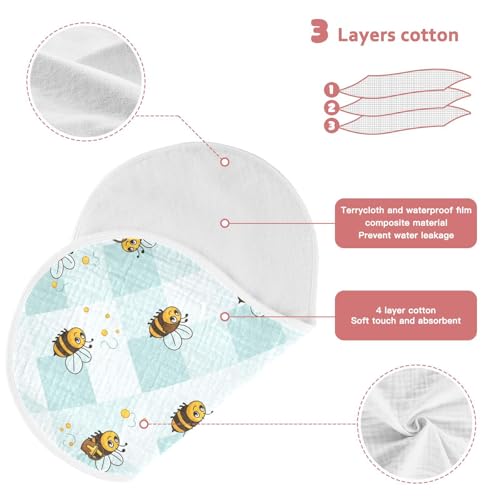 2 Pack Muslin Burp Cloths Bee Light Blue Checkered Cotton Baby Burp Cloths Ultra Absorbent and Soft Burping Cloth for Newborn Must Haves, Large 22" x 11"3