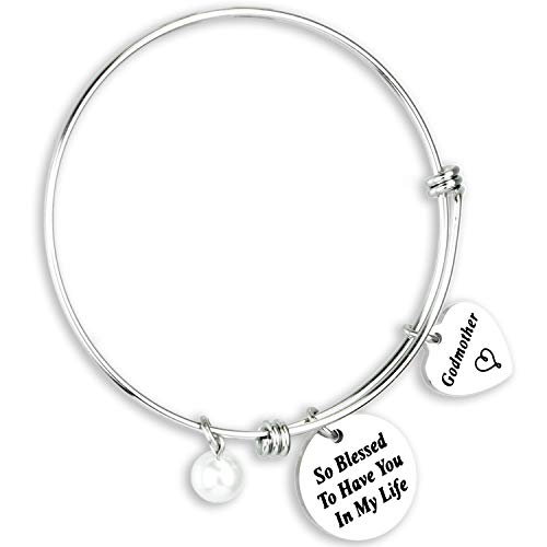 Godmother Bracelet So Blessed to Have You in My Life Godmom Jewelry Baptism Thank You Gift for Beloved Godmom from Godson Goddaughter Religious Jewelry for Godmother