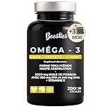 Boosties Oméga 3 Huile de Poisson Sauvage 2000 mg   Forme Triglycéride (TG) Haute Absorption   Riche en EPA & DHA + Vitamine E   Complément Alimentaire Cœur, Cerveau & Vision   200 Capsules