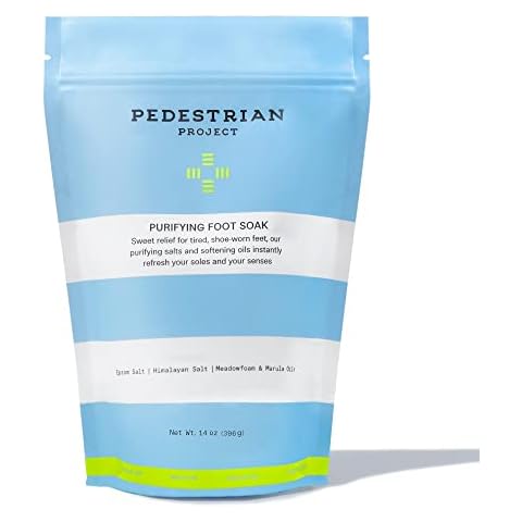 Pedestrian Project Purifying Salt Foot Soak, Softens, Soothes and Detoxifies with Epsom Salt, Himalayan Salt, Marula and Meadowfoam Oils, Vegan, Non-GMO, Cruelty Free, 14 Ounce Cover
