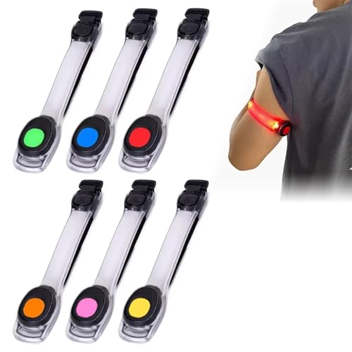 6 PCS Brassard Reflechissant Led Running, Bracelet Lumineux Led Clignotant, Réfléchissants Bracelets Lumineux, Led Alimenté Par Pile Led Light Up Armband...