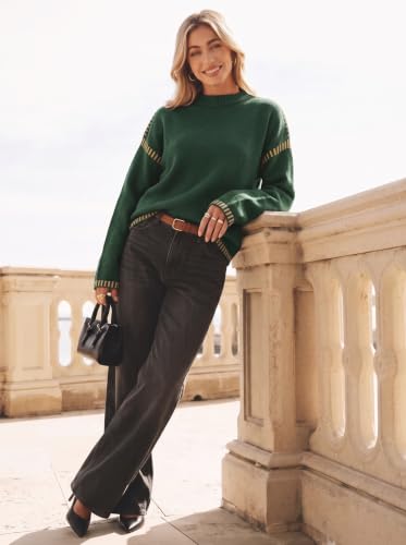 Image of Dokotoo Sweaters for Women Oversized Crewneck Long Sleeve Knit Sweater Tops