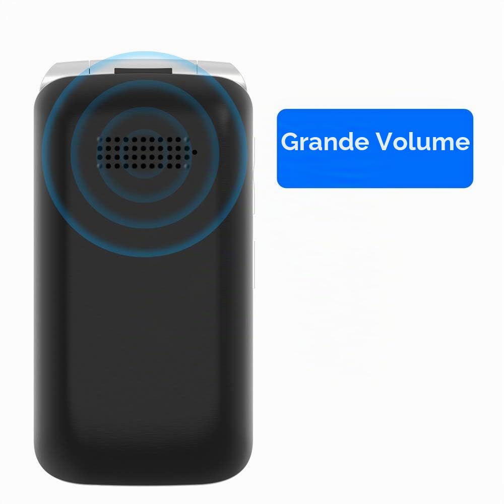 Cellulare per Anziani con Tasti Grandi, Ukuu 3G Telefono per Anziani 2,8" + 1,77" Schermo Dual SIM Cellulare Anziani a Conchiglia Volume Alto,Facile da usare con Base di Ricarica - Nero
