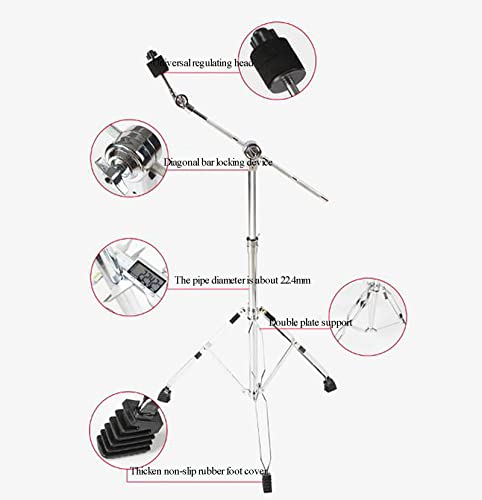 Boom Cymbal Stand Double Braced Adjustable Height, Heavy Duty Double Braced Legs, Medium Weight Boom Stand With Gearless Cymbal Tilter #TOP2