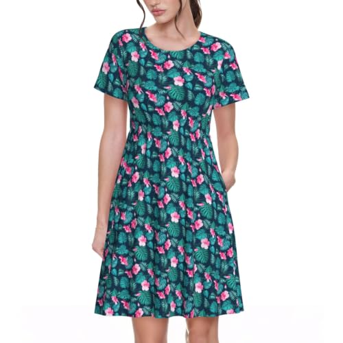 Robe hawaïenne rose de plage décontractée pour vacances