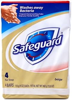 Amazon.com : Safeguard Antibacterial Hand Bar Soap 4 Oz, 4 Bars Each ...