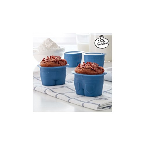 Appetitissime Tasty American Moldes para Magdalenas, Silicona, Azul, 10 x 8 x 12 cm